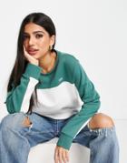 Lee Jeans Color Block Sweatshirt In Evergreen-multi