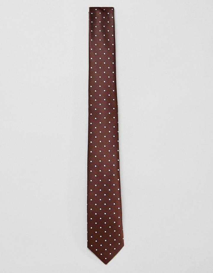 French Connection Dotted Tie-red