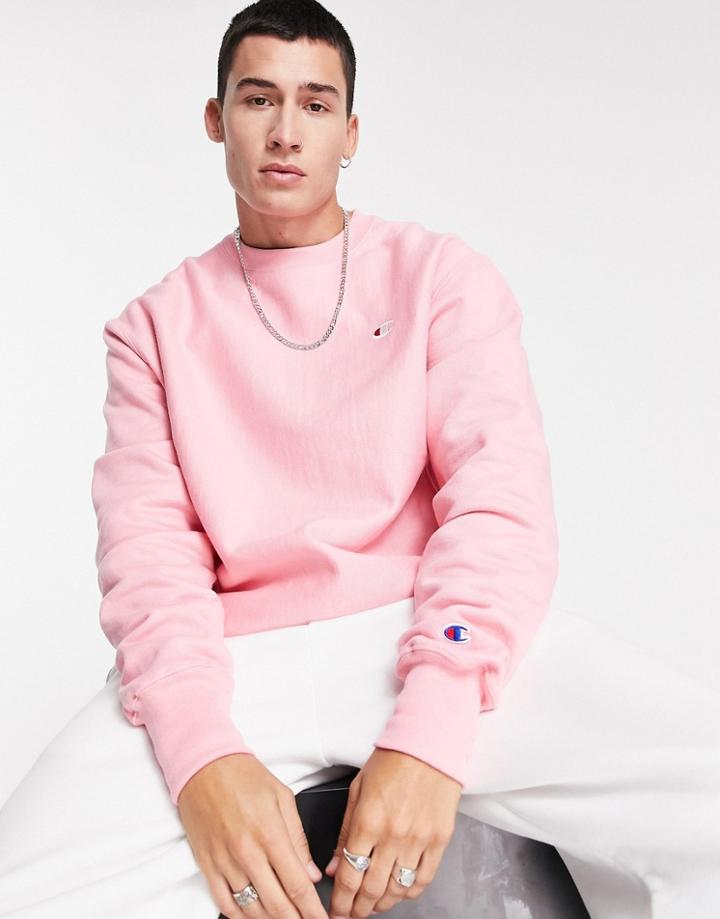 Champion Small Logo Sweatshirt In Pink