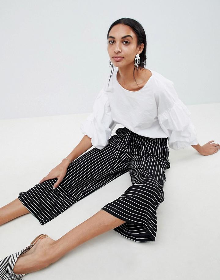 B.young Stripe Paneled Pants - Black