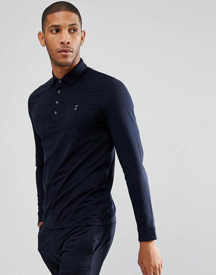 Ted Baker Long Sleeve Polo - Navy