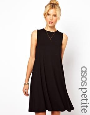 Asos Petite Sleeveless Swing Dress - Black