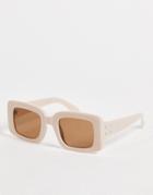 I Saw It First Rectangular Frame Sunglasses In Cream-white