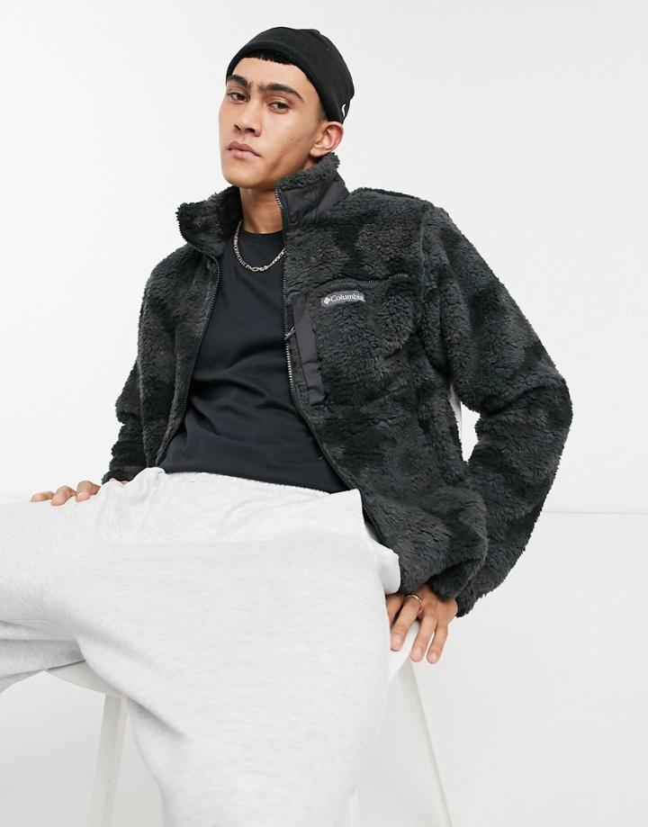 Columbia Winter Pass Camo Full Zip Fleece In Black