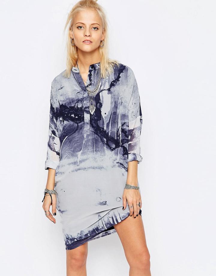 Religion Gloss Shirt Dress - Eminance Print