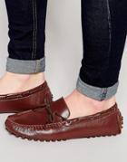 Bellfield Driving Loafers In Brown Leather - Brown
