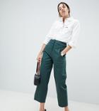 Asos Design Balloon Leg Pants With Detachable Back Pocket In Forest Green