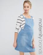 New Look Maternity Denim Pinny Dress - Blue