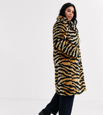 Brave Soul Plus Arctic Long Length Faux Fur Coat