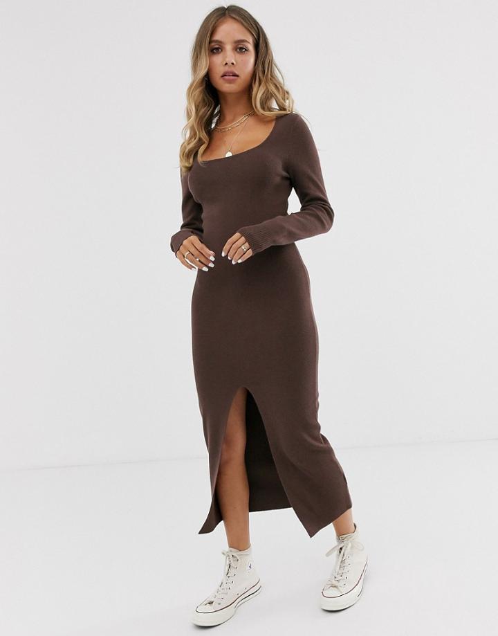 Emory Park Fitted Midi Dress In Knit Rib