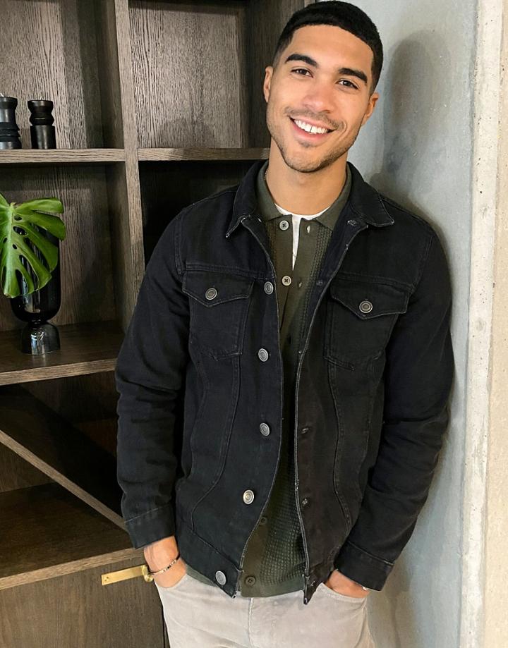 Brave Soul Slim Fit Denim Jacket In Black