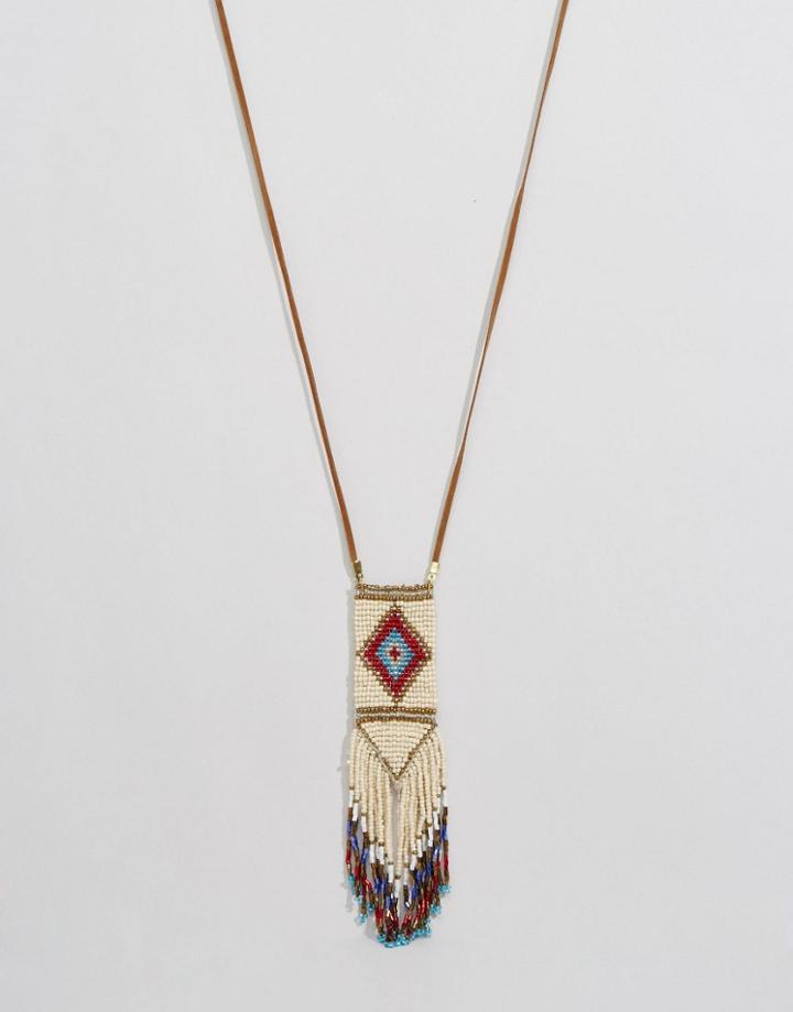 Asos Festival Bead Long Necklace - Multi