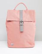 Mi-pac Fold Top Canvas Backpack In Rose Pink - Pink