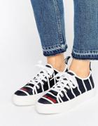 Love Moschino Stripe Flatform Sneakers - Black