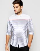 Asos Skinny Oxford Shirt In Stripe - White