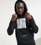 Il Sarto Metallic Box Logo Hoodie-black
