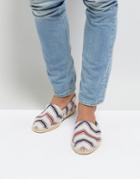 Asos Espadrilles With Chevron Stripe - Stone