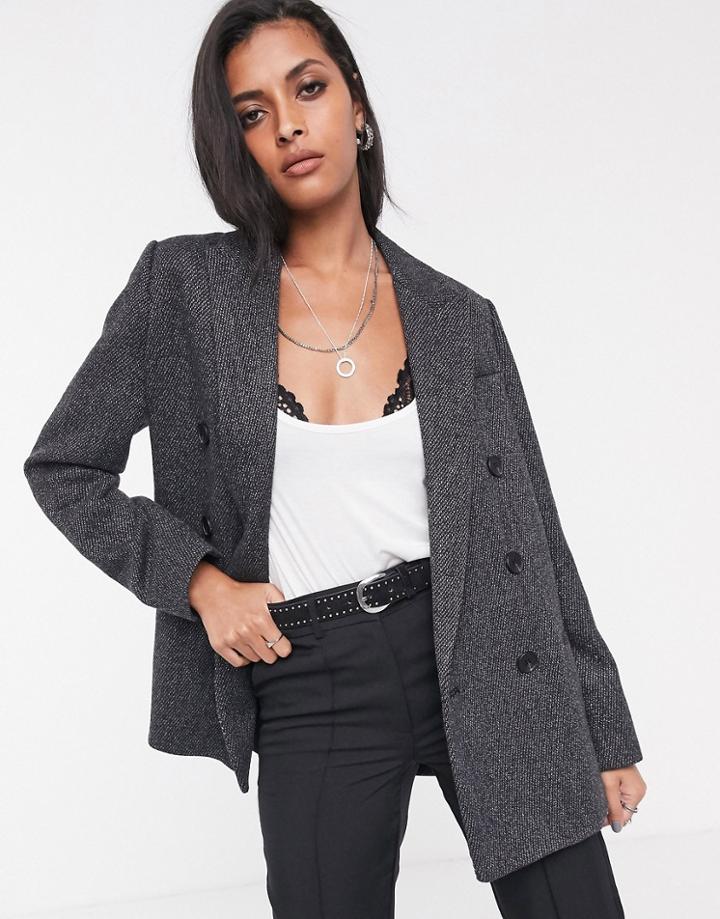 Allsaints Rowen Ilia Check Oversized Blazer