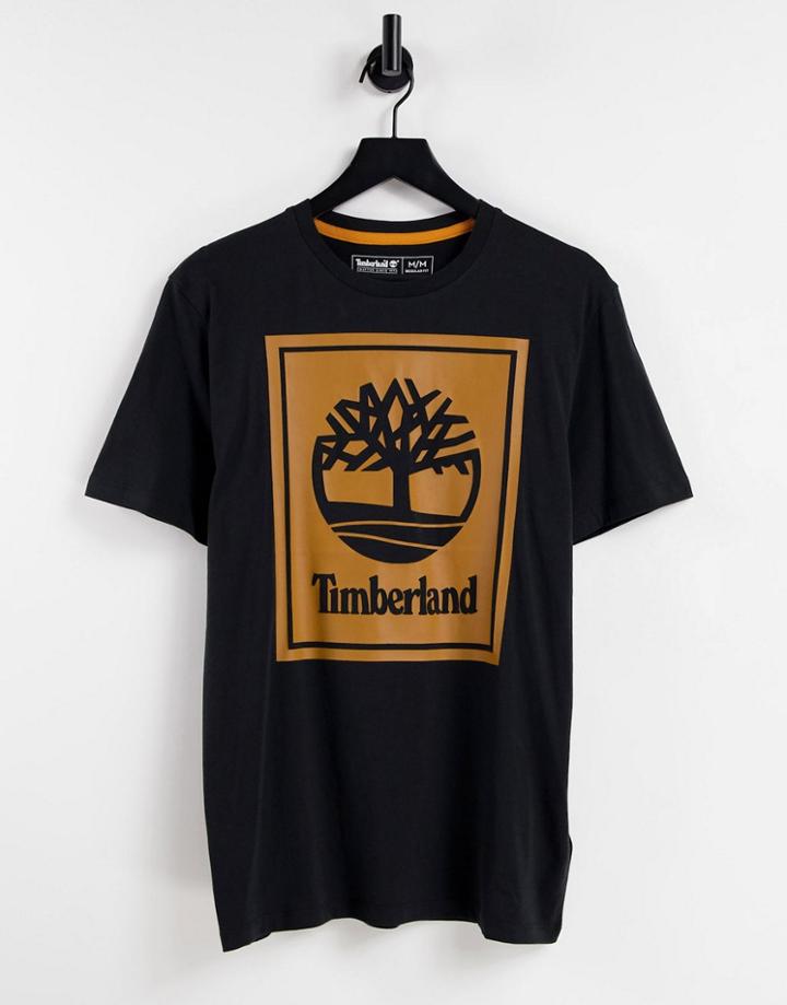 Timberland Stacked Logo T-shirt In Black