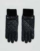 Paul Costelloe Quilted Leather Gloves In Black - Black