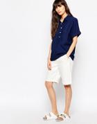 Bethnals Murphy Longline Denim Shorts - White