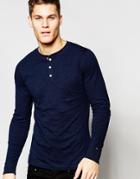Tommy Hilfiger Long Sleeve T-shirt With Henley Navy - Navy