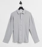 Collusion Unisex Jersey Shirt In Heavy Compact Rib In Gray Set-grey