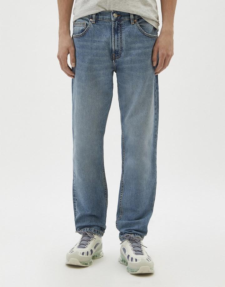 Pull & Bear Regular Fit Jeans In Light Blue-blues