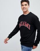 New Look Sweatshirt With Miami Print In Black - Black