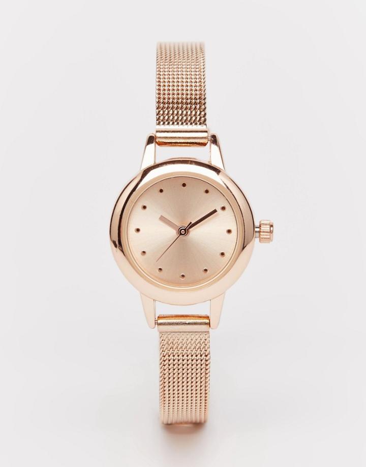 Asos Skinny Mesh Watch - Rose Gold