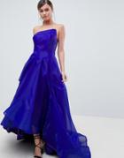Bariano Full Maxi Dress With Origami Bust Detail - Blue