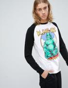 Asos Blink 182 Relaxed Raglan Long Sleeve Band T-shirt - White