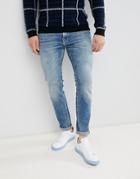 Selected Slim Fit Mid Blue Wash Jeans - Blue