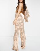 Public Desire Satin Printed Pant Suit In Multi