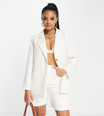 Missyempire Exclusive Oversized Blazer In Cream-white