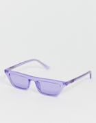 Quay Australia Finesse Flat Top Sunglasses In Violet - Purple