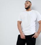 Badrhino Plus Basic Short Sleeve T-shirt In Silicon Wash With Logo In White - White