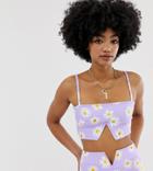 Another Reason Cami Crop Top With Cut Out Two-piece - Purple