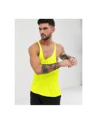 Asos 4505 Training Stringer Tank With Racer Back In Neon Yellow - Yellow