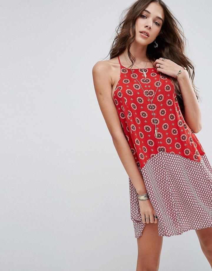 Asos Mix Print Swing Sundress - Multi