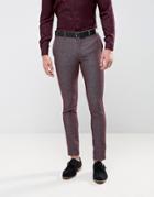 Jack & Jones Premium Skinny Suit Pant In Texture - Red