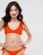 Missguided Mix & Match Frill Shoulder Bikini Top - Orange
