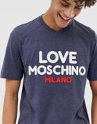 Love Moschino Rubber Logo T-shirt - Blue