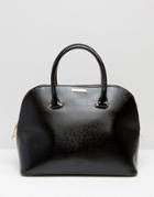 Ted Baker Leather Tote With Cross Body Strap - Black