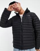 The North Face Stretch Down Hooded Jacket In Black