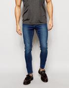 Cheap Monday Jeans Mid Spray On Extreme Super Skinny Fit Mid Blue - Mid Blue
