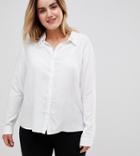 Brave Soul Plus Talia Shirt With Dip Back - White