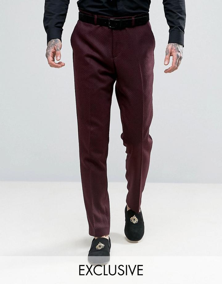 Heart & Dagger Skinny Pants In Texture - Red