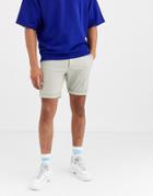 Asos Design Skinny Chino Shorts In Beige
