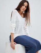 Brave Soul Joy Loose Fit Lightweight Sweater - White